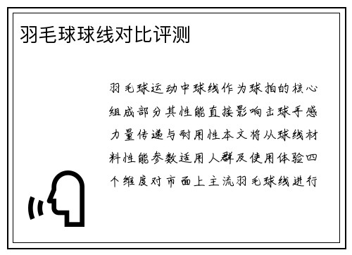 羽毛球球线对比评测